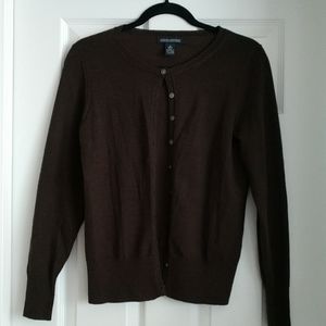 Banana Republic dark brown wool-blend cardigan